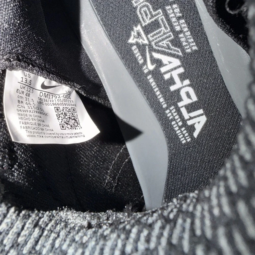 Nike Mens Size 13.5 Alpha Menace Elite 3 Football Cleats Black/Grey‎ DM1792 004